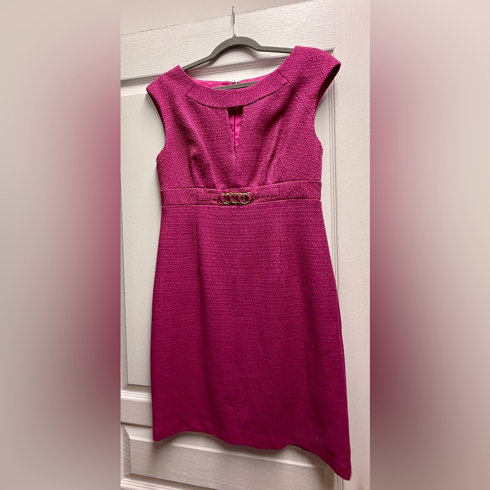 Trina Turk Fuchsia Textured Midi Dress
